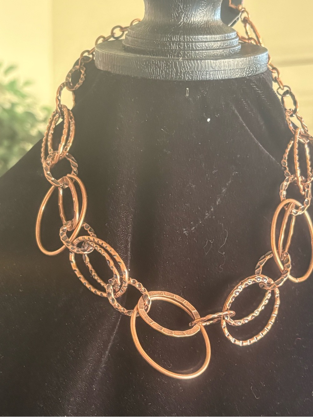 Women's Gold-Tone Copper Linked Hoop Necklace
